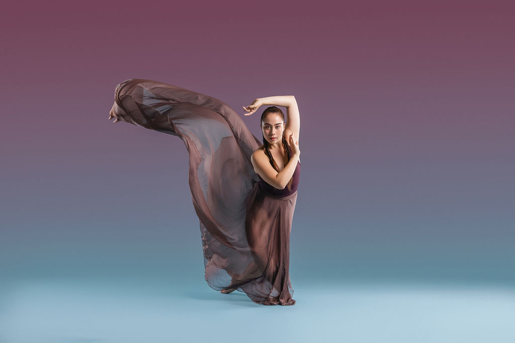Junior dancer in ethereal flowing fabric
